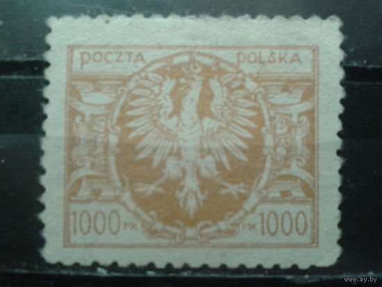 Польша 1923 Гос. герб 1000 марок Михель-5,0 евро, ключевая