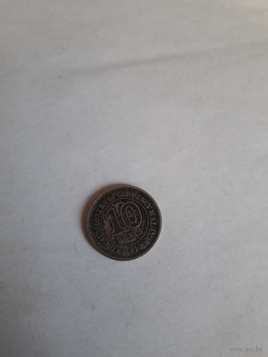 Малайя 10 центов 1949