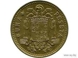Испания, 1 песета (peseta) 1975 (в звездочке 76)