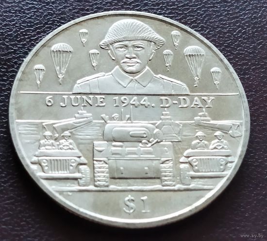 Британские Виргинские острова 1 доллар, 2004 60 лет Высадке в Нормандии - Десант
