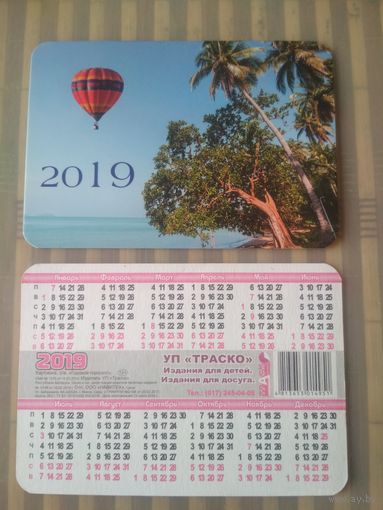 Карманный календарик  Воздушный шар. 2019 год