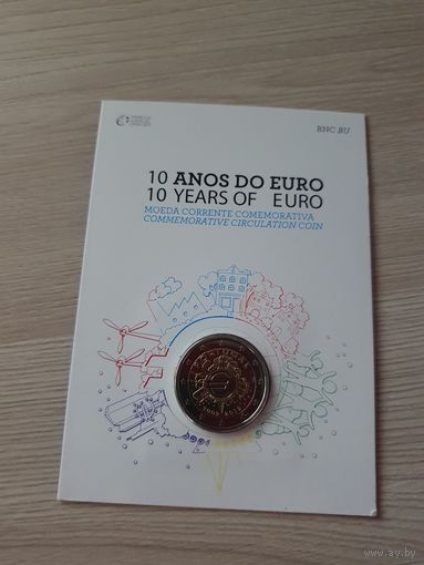 Монета Португалия 2 евро 2012 10 лет евро наличными BU БЛИСТЕР