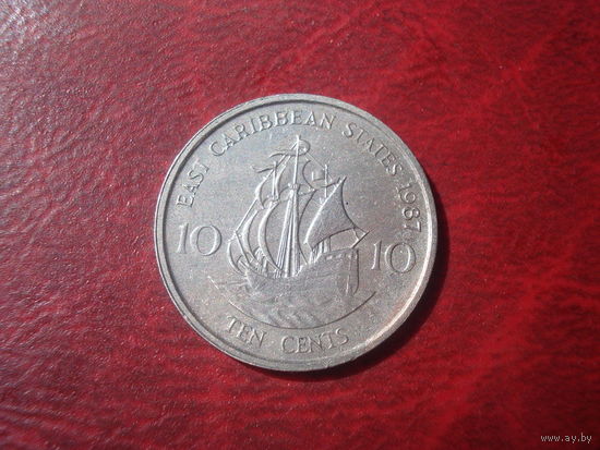 10 центов 1987 год Восточные Карибы
