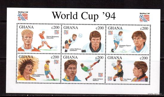 Гана-1994,(Мих.2073-2078)  ** , Спорт,   ЧМ по футболу