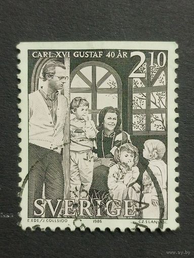 Швеция 1986. 40 лет со дня рождения Карла XVI Густава