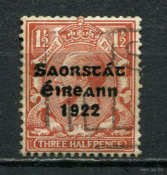 Ирландия - 1922 - Надпечатка на марках Великобритнаии 1 1/2Pg - [Mi.27II] - 1 марка. Гашеная.  (Лот 64CU)