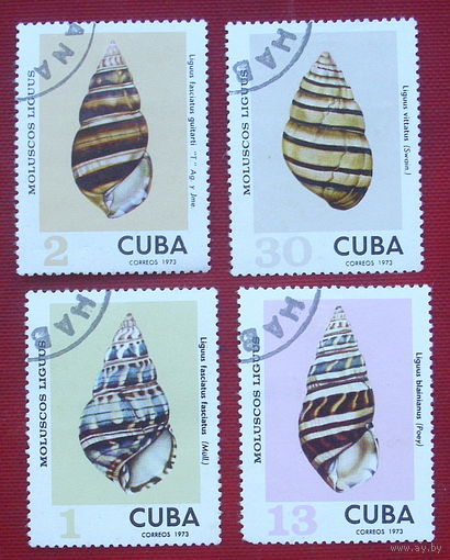 Куба. Раковины. ( 4 марки ) 1973 года. 7-14.
