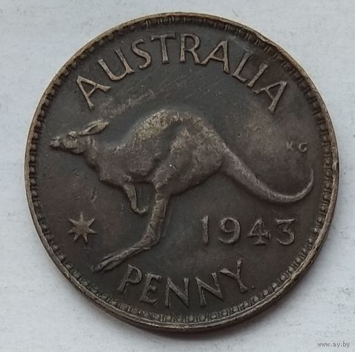 Австралия 1 пенни 1943 г. Точка после "PENNY