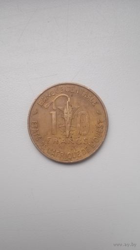 Западная Африка 10 франков 1971 года