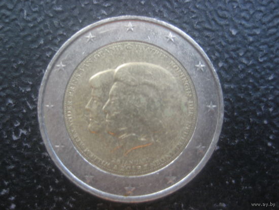 2 евро Нидерланды 2013 Коронация Короля Виллема-Александра двойной портрет