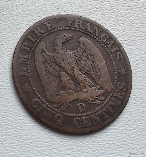 Франция 5 сантимов, 1854 "D" - Лион 8-7-15