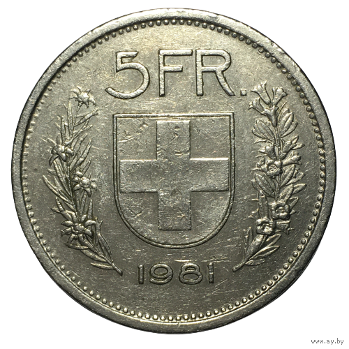 Швейцария 5 франков, 1981