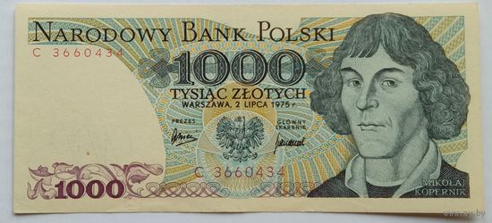Польша 1000 Злотых 1975 Серия -C-, XF, 401