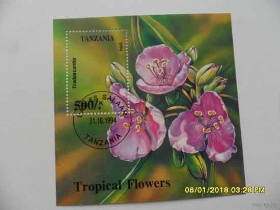 Марка Танзания - тропические растения - Tradescantia 1994