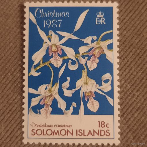 Соломоновы острова 1987. Флора. Цветы. Рождественская марка