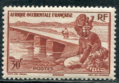 Французская Западная Африка. Мост через реку