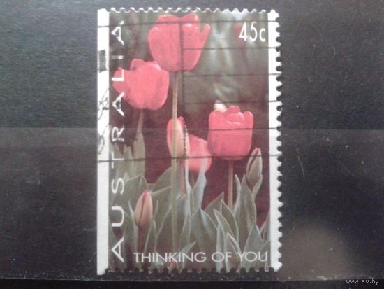 Австралия 1994 Тюльпаны, марка из буклета с обрезом