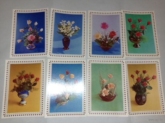 Открытки с цветами, Польша, Польские открытки времён СССР с цветами