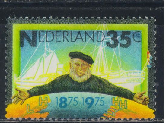 Нидерланды 1975 100 летие Нидерландской пароходной компании Зеландии Эмблема компании Пароход Мидделбург #1053**