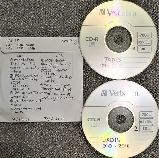 CD MP3 дискография JADIS - 2 CD