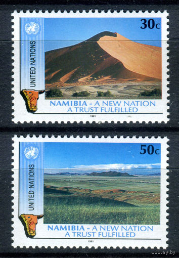 ООН (Нью-Йорк) - 1991г. - Годовщина независимости Намибии - полная серия, MNH [Mi 612-613] - 2 марки