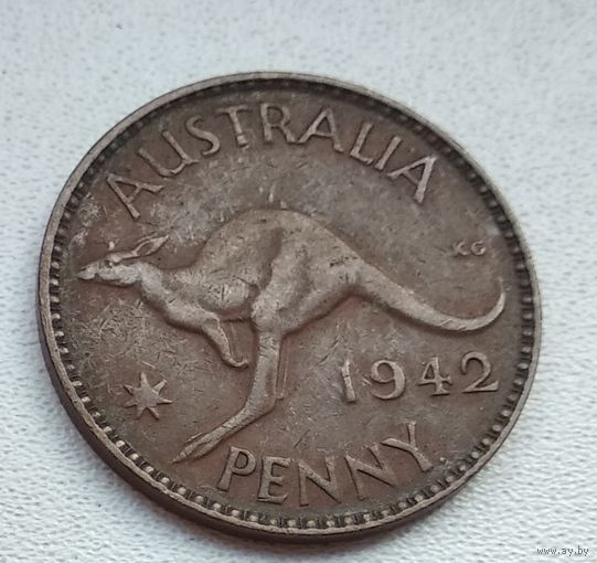 Австралия 1 пенни, 1942 Точка после "PENNY" 2-16-10