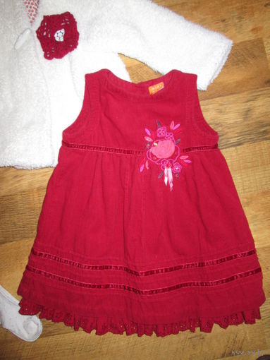 Платье нарядное вельветовое на девочку 1-2 года