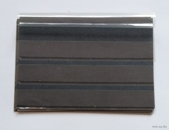 Карточка-кулиса ЛИСТ для хранения марок на 3 полоски с защитной пленкой (11 х 15,5 см) Черная