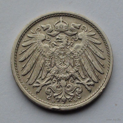 Германия - Германская империя 10 пфеннигов. 1908. D