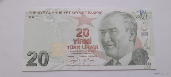 Турция 20 лир 2009 года (2020) UNC