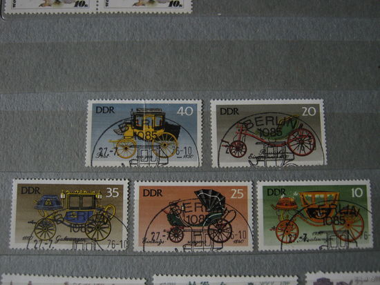 Транспорт, кареты, ГДР, 1976, марки