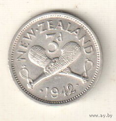 Новая Зеландия 3 пенс 1942