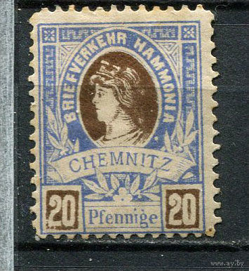 Германия - Хемниц - Местные марки - 1887 - Аллегория 20Pf - [Mi.25] - 1 марка. MH.  (Лот 99EN)-T5P2