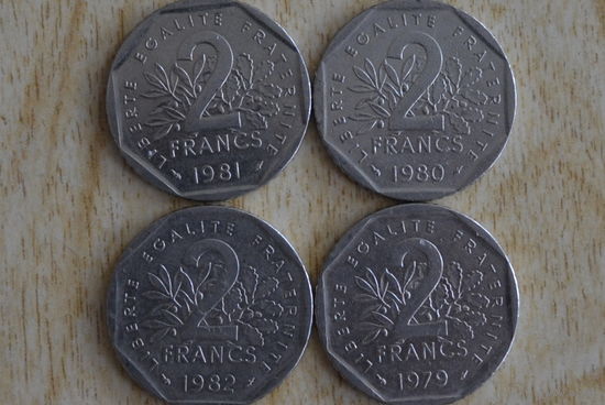 Франция 2 франка (1979,80,81,82)