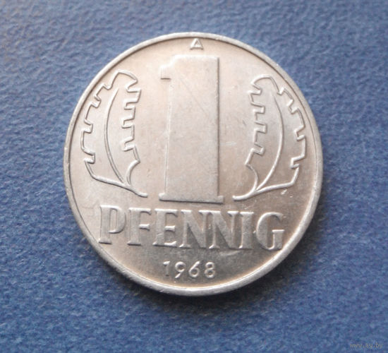 1 пфенниг 1968 год (A) ГДР UNC #03
