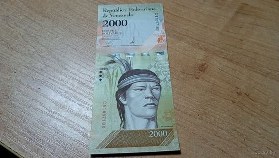 2 000 боливаров  2016 года Венесуэлы с рубля **7180