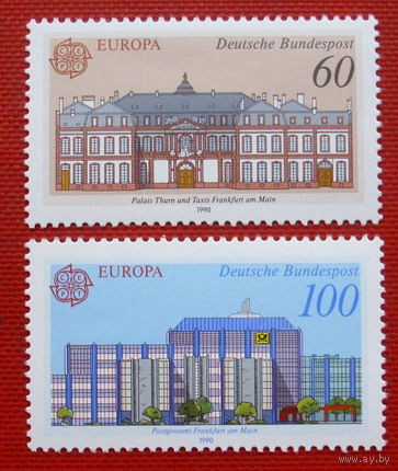 Германия. ФРГ. Архитектура. ( 2 марки ) 1990 года.