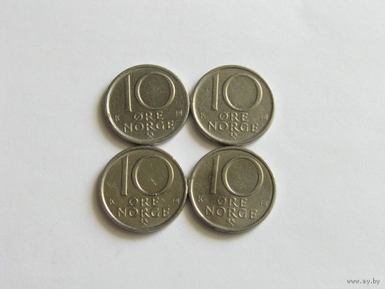 Норвегия 10 эре Цена за монету Список годов внизу (10)