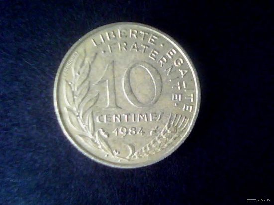 Монеты.Европа.Франция 10 Сантимов 1984.