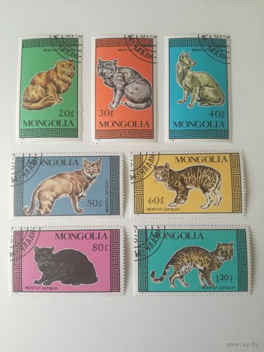 Монголия 1987. Коты. Полная серия