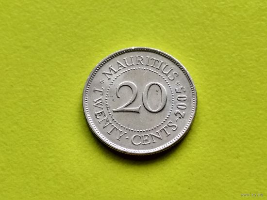 Маврикий. 20 центов 2005.