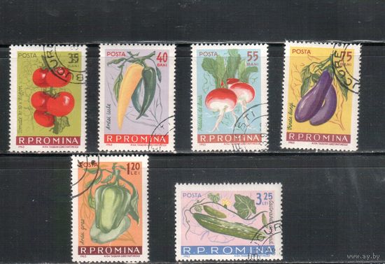Румыния-1963, (Мих.2131-2136) гаш.  ,Флора, Овощи(полная серия)