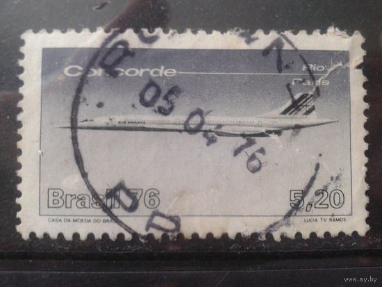 Бразилия 1976 Самолет Конкорд Михель-0,7 евро гаш