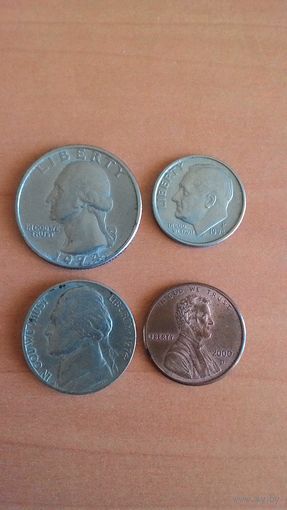 США, сборный лот мелких монет.