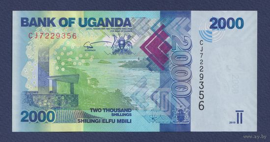 Уганда, 2000 шиллингов 2019 г., P-50, UNC