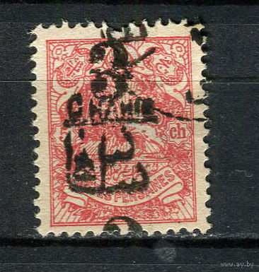 Персия (Иран) - 1904 - Герб 5CH с надпечаткой 3CH - (есть тонкое место) - [Mi.215] - 1 марка. Гашеная.  (LOT U47)