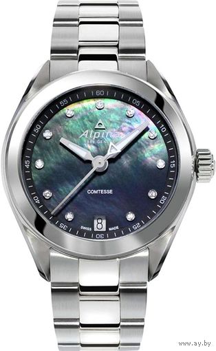 Новые часы Alpina Comtesse Diamond с 11-ю бриллиантами 0,05 Ct (сертифицированы). WR 100 M. Сапфировое стекло. Противоударный механизм. Swiss Made.
