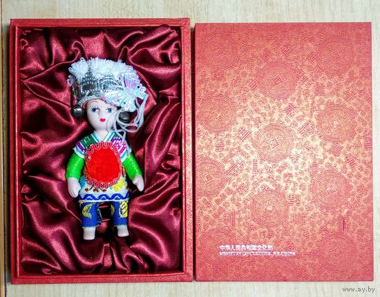Кукла коллекционная,10 см., фарфор, Министр культуры респ. Китай