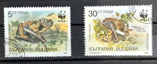 Болгария.1989.Летучие мыши (2 марки)