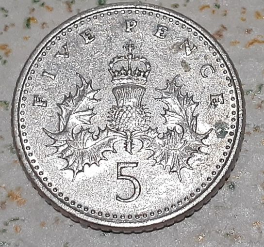 Великобритания 5 пенсов, 1990 (15-10-33)